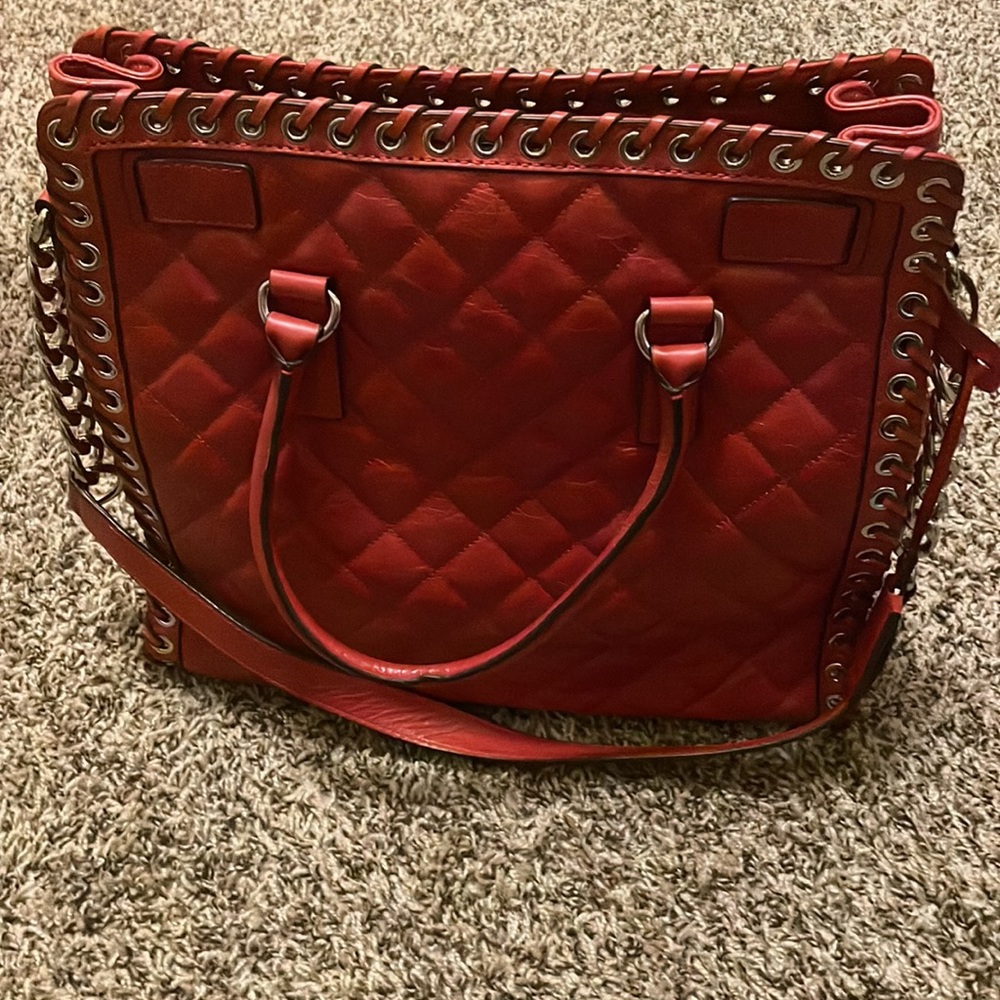 Dark Red/Silver Hardware Michael Kors Hamilton Bag - Picture 2 of 6